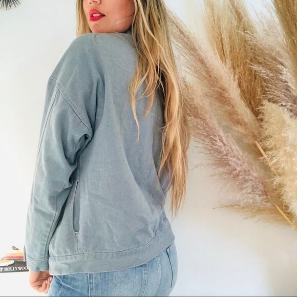 VINTAGE HENGSHENG Light Soft Blue Denim Button Front Jean Jacket Small - Picture 2 of 8